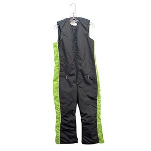 Arctic Wear Ski Snowsuit Bib Overalls Jumpsuit Size M Tall Black Neon‎ Green USA